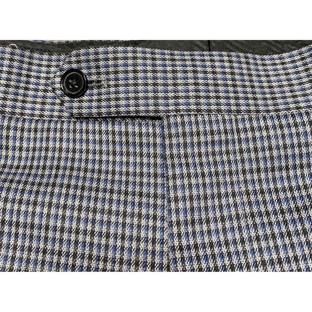 Paul Fredrick Y2K Men's NWT Blue Black Houndstooth Performance Dress Pants - 37 - Picture 3 of 6